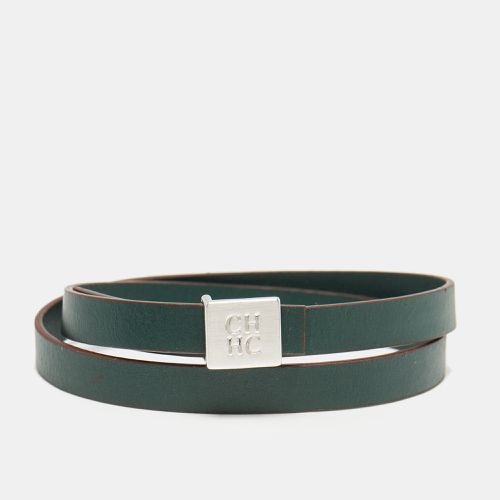 Carolina Herrera CH Leather Silver Tone Wrap Bracelet - Carolina Herrera - Modalova