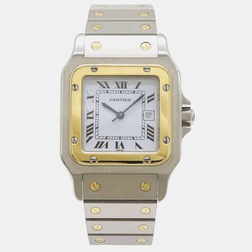 K Yellow Gold Stainless Steel Santos Galbee W20011C4 Quartz Men's Wristwatch 29 mm - Cartier - Modalova