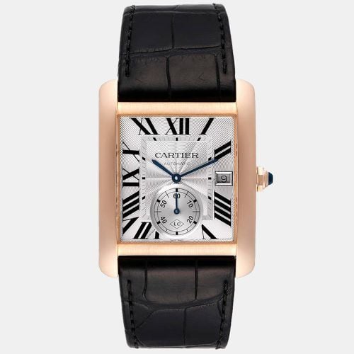 Cartier Silver 18K Rose Gold Tank MC Collaborateur W5330001 Men's Wristwatch 34 mm - Cartier - Modalova