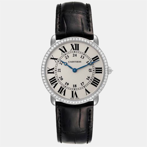 Cartier White Diamond 18k White Gold Ronde Louis WR000551 Manual Winding Men's Wristwatch 36 mm - Cartier - Modalova