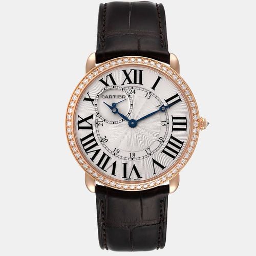 Cartier Silver Diamond 18k Rose Gold Ronde Louis WR007001 Manual Winding Men's Wristwatch 42 mm - Cartier - Modalova