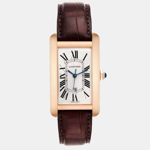 K Rose Gold Tank Americaine W2609156 Automatic Men's Wristwatch 27 mm - Cartier - Modalova