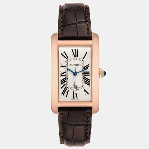 K Rose Gold Tank Americaine W2609156 Automatic Men's Wristwatch 27 mm - Cartier - Modalova