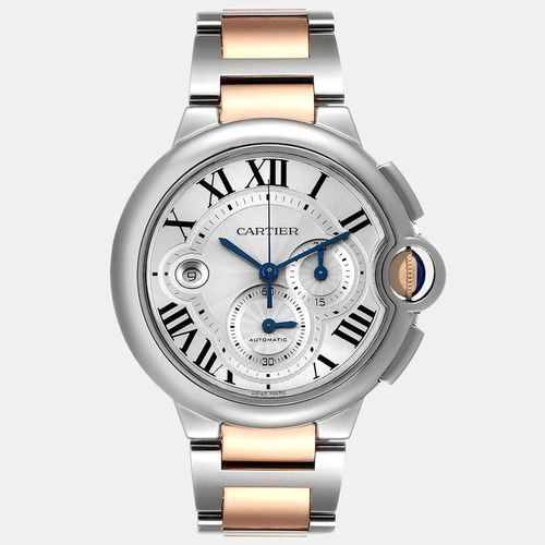 Cartier Silver 18k Rose Gold And Stainless Steel Ballon Bleu Automatic Men's Wristwatch 44 mm - Cartier - Modalova