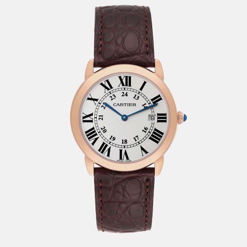 Cartier Ronde Solo Large Rose Gold Steel Men's Watch W6701008 36 mm - Cartier - Modalova