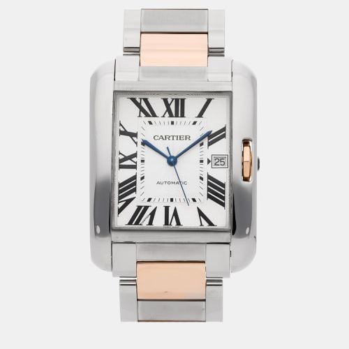 Cartier Silver 18k Rose Gold Stainless Steel Tank Anglaise W5310006 Automatic Men's Wristwatch 47 mm - Cartier - Modalova