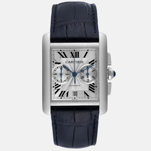 Cartier Tank MC Silver Dial Automatic Chronograph Men's Watch 34.3 mm - Cartier - Modalova