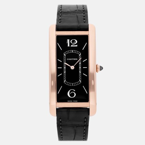 Cartier Black 18k Rose Gold Tank Cintree WGTA0025 Manual Winding Men's Wristwatch 23 mm - Cartier - Modalova