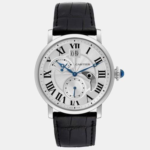 Cartier Rotonde Retrograde GMT Steel Silver Dial Men's Watch W1556368 42 mm - Cartier - Modalova