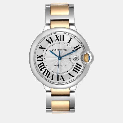 Cartier Ballon Bleu Silver Dial Steel Yellow Gold Men's Watch W69009Z3 - Cartier - Modalova