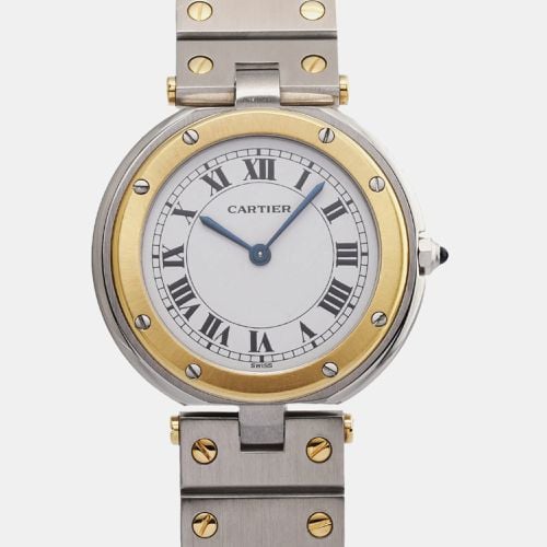 Cartier Ivory 18k Yellow Gold Stainless Steel Santos Quartz Men's Wristwatch 32 mm - Cartier - Modalova