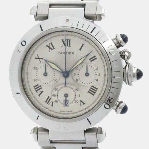 Cartier Silver Stainless Steel Pasha Quartz Men's Wristwatch 38 mm - Cartier - Modalova