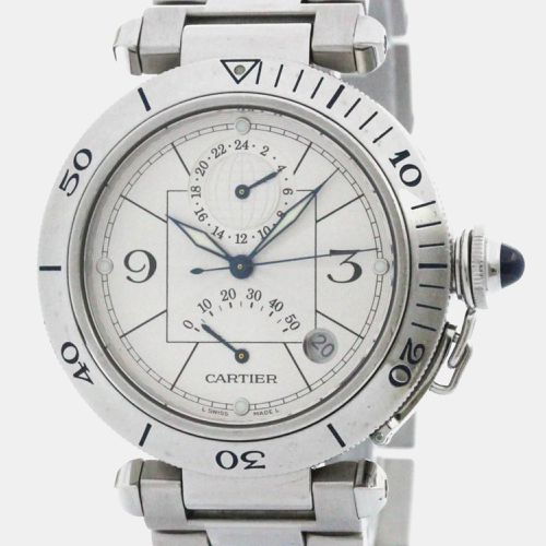 Cartier Silver Stainless Steel Pasha W31037H3 Automatic Men's Wristwatch 38 mm - Cartier - Modalova