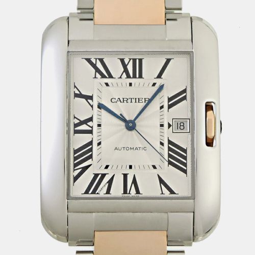 Cartier Silver 18k Rose Gold Stainless Steel Tank Anglaise Automatic Men's Wristwatch 36 mm - Cartier - Modalova