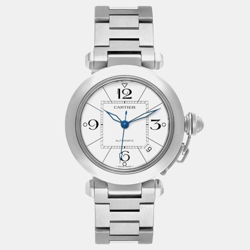 Cartier Pasha C Midsize White Dial Automatic Steel Mens Watch W31074M7 - Cartier - Modalova