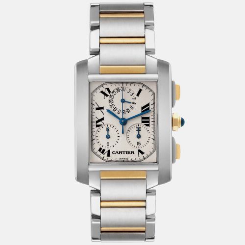 Cartier Tank Francaise Chronograph Steel Yellow Gold Mens Watch W51004Q4 - Cartier - Modalova