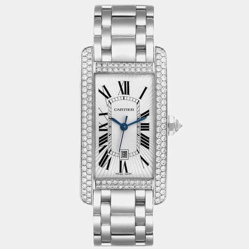 Cartier Tank Americaine White Gold Diamond Men's Watch 26.6 mm - Cartier - Modalova