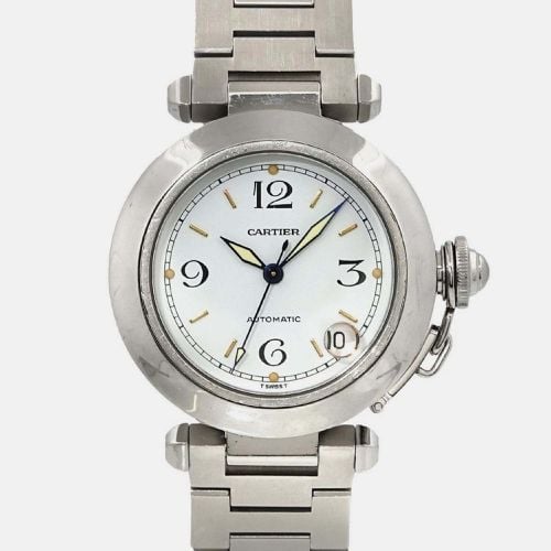 Cartier White Stainless Steel Pasha C de Cartier Automatic Men's Wristwatch 42 mm - Cartier - Modalova