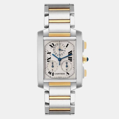 Cartier Tank Francaise Chronograph Steel Yellow Gold Men's Watch W51004Q4 37 x 28 mm - Cartier - Modalova