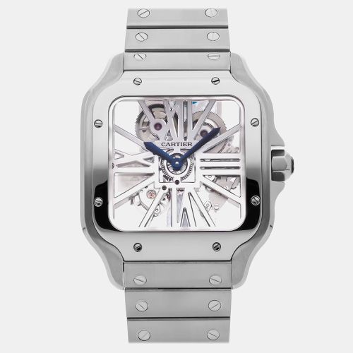 Cartier Skeleton Stainless Steel Santos WHSA0015 Manual Winding Men's Wristwatch 39 mm - Cartier - Modalova