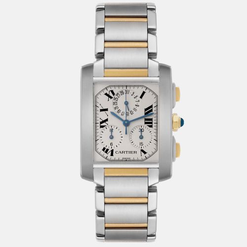 Cartier Tank Francaise Chronograph Steel Yellow Gold Men's Watch W51004Q4 37 x 28 mm - Cartier - Modalova