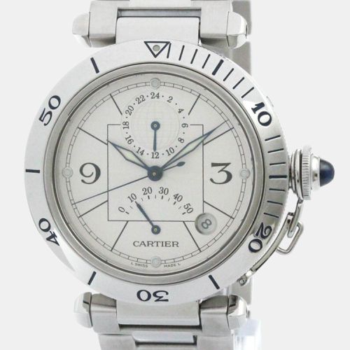 Cartier Silver Stainless Steel Pasha W31037H3 Automatic Men's Wristwatch 38 mm - Cartier - Modalova