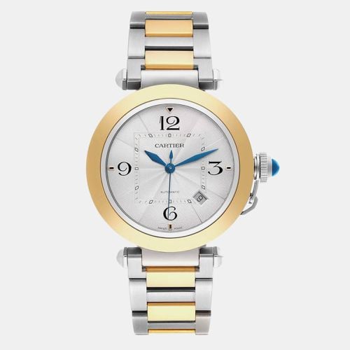 Cartier Pasha 41 Silver Dial Steel Yellow Gold Mens Watch WSPA0009 - Cartier - Modalova