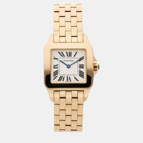 Cartier Silver 18k Yellow Gold Santos Demoiselle W25062X9 Quartz Men's Wristwatch 28 mm - Cartier - Modalova