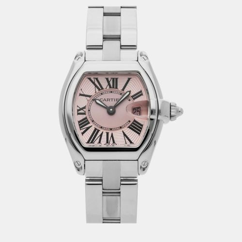 Cartier Pink Stainless Steel Roadster Quartz Men's Wristwatch 30 mm - Cartier - Modalova