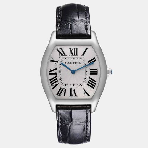 Cartier Tortue Large White Gold Silver Dial Mens Watch WGTO0003 34.5 mm x 43 mm - Cartier - Modalova