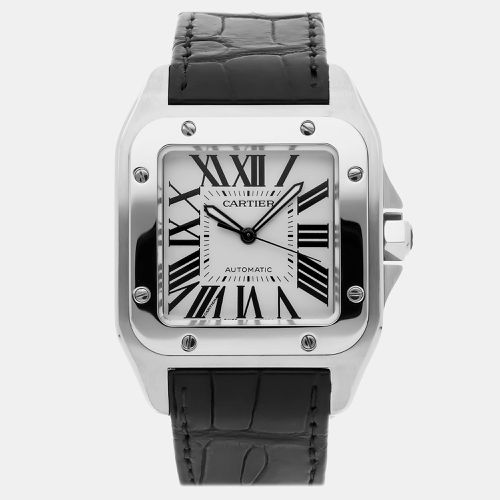 Cartier Silver Stainless Steel Santos 100 W20076X8 Automatic Men's Wristwatch 38 mm - Cartier - Modalova