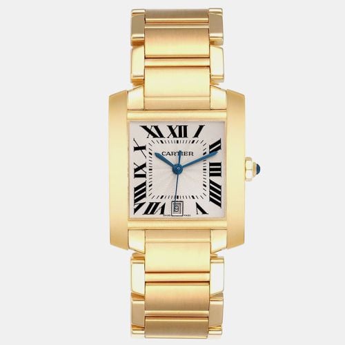 Cartier Tank Francaise Large Yellow Gold Silver Dial Men's Watch 28.0 mm - Cartier - Modalova