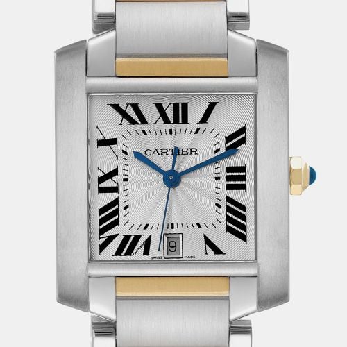 Cartier Tank Francaise Steel Yellow Gold Silver Dial Men's Watch W51005Q4 28.15 x 36.5 mm - Cartier - Modalova