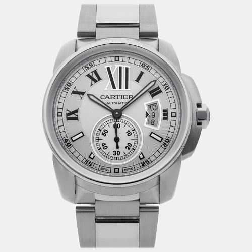 Cartier Silver Stainless Steel Calibre de Cartier W7100015 Automatic Men's Wristwatch 42 mm - Cartier - Modalova