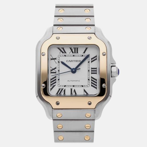 Cartier Silver 18k Yellow Gold Stainless Steel Santos W2SA0016 Automatic Men's Wristwatch 35 mm - Cartier - Modalova