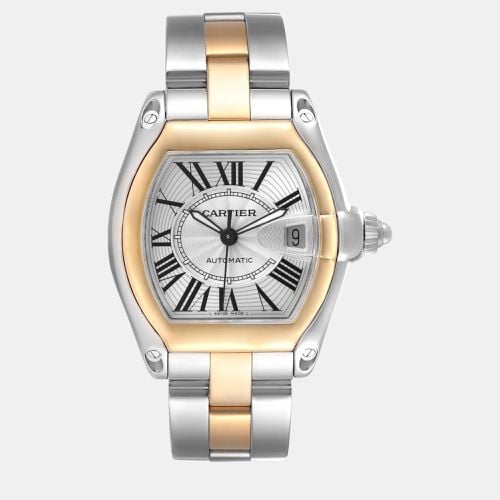 Cartier Roadster Steel Yellow Gold Silver Dial Men's Watch 38.0 mm - Cartier - Modalova