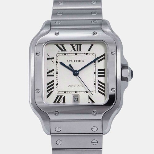 Cartier Silver Stainless Steel Santos de Cartier WSSA0018 Automatic Men's Wristwatch 39.8 mm - Cartier - Modalova