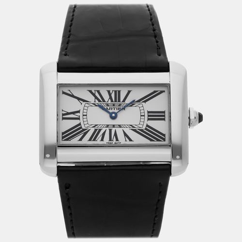 Cartier Silver Stainless Steel Tank Divan W6300655 Quartz Men's Wristwatch 38 mm - Cartier - Modalova