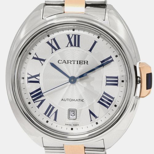 Cartier Silver Stainless Steel Cle de Cartier W2CL0002 Automatic Men's Wristwatch 40 mm - Cartier - Modalova