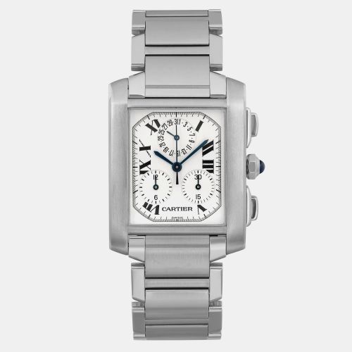 Cartier White Stainless Steel Tank Francaise W51001Q3 Quartz Men's Wristwatch 28mm - Cartier - Modalova