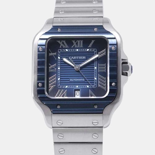 Cartier Blue Stainless Steel Santos de Cartier WSSA0048 Automatic Men's Wristwatch 40 mm - Cartier - Modalova