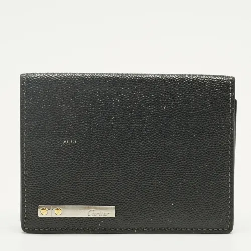 Cartier Black Leather Santos de Cartier Bifold Wallet - Cartier - Modalova