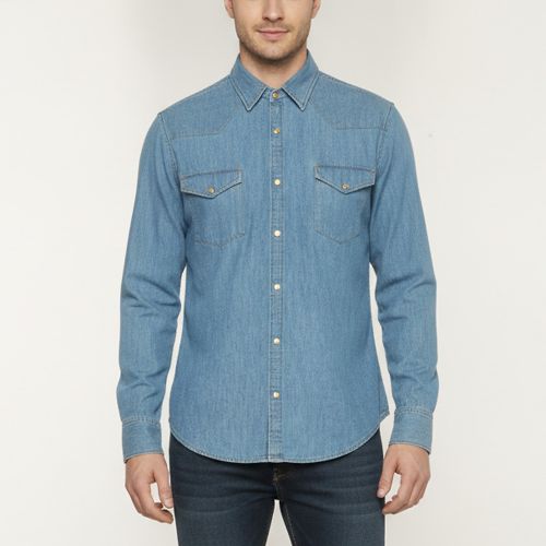Chambray Button-Down Western Shirt L - Celine - Modalova