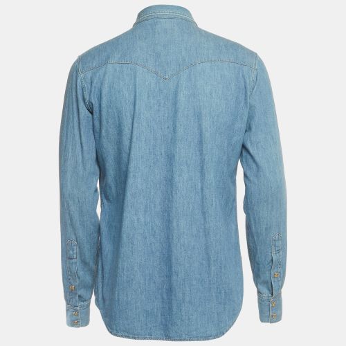 Chambray Button-Down Western Shirt L - Celine - Modalova