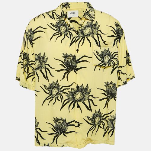 Celine Yellow/Black Sunflower Print Crepe Loose Fit Shirt S - Celine - Modalova