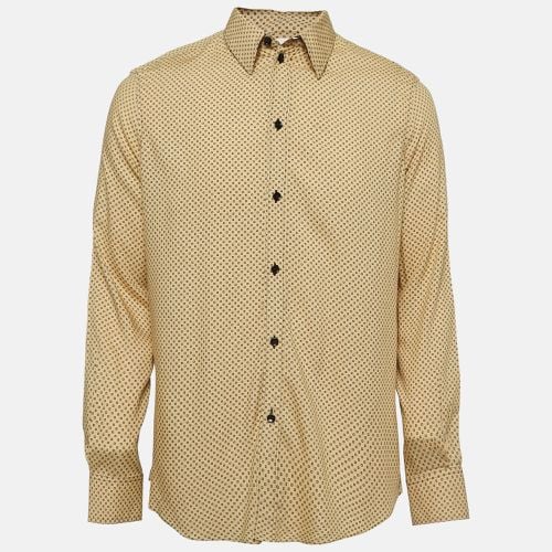 Celine Yellow Square Printed Crepe Buttoned Shirt L - Celine - Modalova