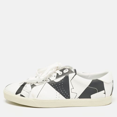 Celine White/Black Print Leather Triomphe Sneakers Size 41 - Celine - Modalova