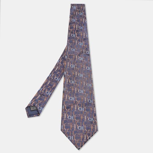 CH Carolina Herrera Navy Blue Logo Monogram Silk Tie - CH Carolina Herrera - Modalova