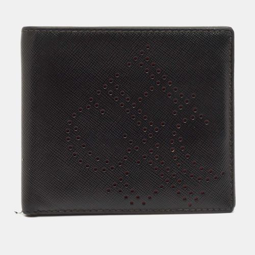 CH Carolina Herrera Black Leather Perforated Logo Bifold Wallet - CH Carolina Herrera - Modalova