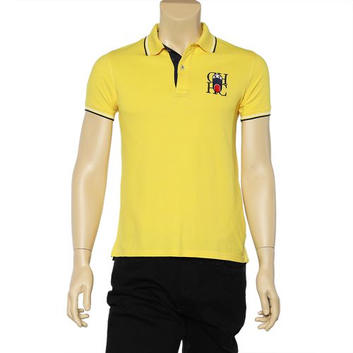 CH Carolina Herrera Yellow Logo Embroidered Cotton Knit Polo T-Shirt S - CH Carolina Herrera - Modalova